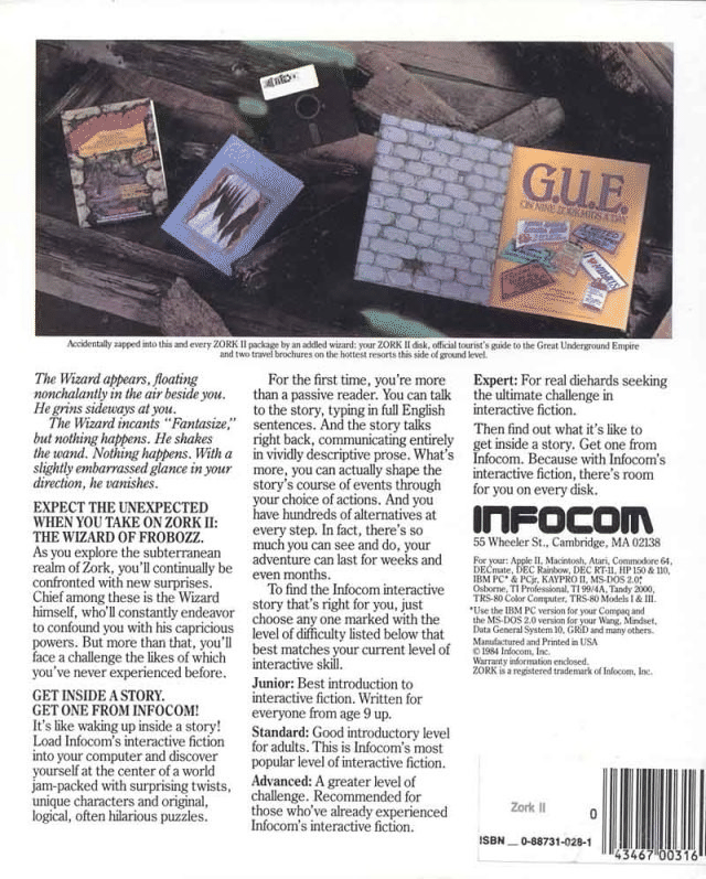 Zork II the Wizard of Frobozz box art for Commodore 64